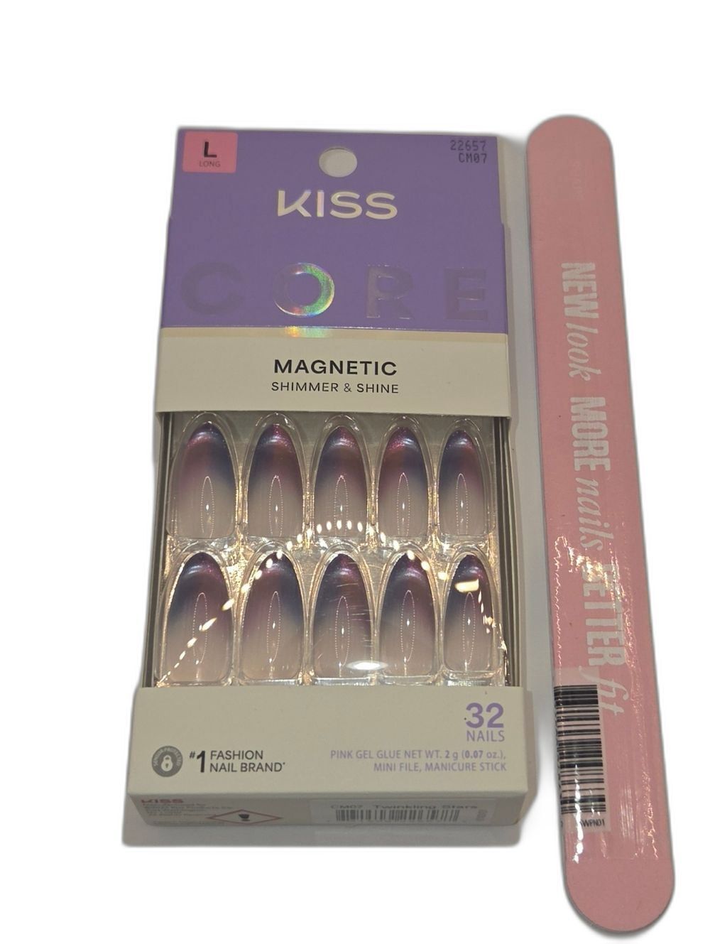 Kiss Magnetic Shimmer & Shine Press-On Nails - Pink to Purple Ombre